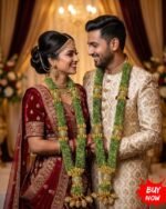 Wedding Garland - Gold - 2.5 Feet - 2 Mala (Bride & Groom) - Image 2