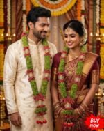 Wedding Garland - Red - 2.5 Feet - 2 Mala (Bride & Groom)